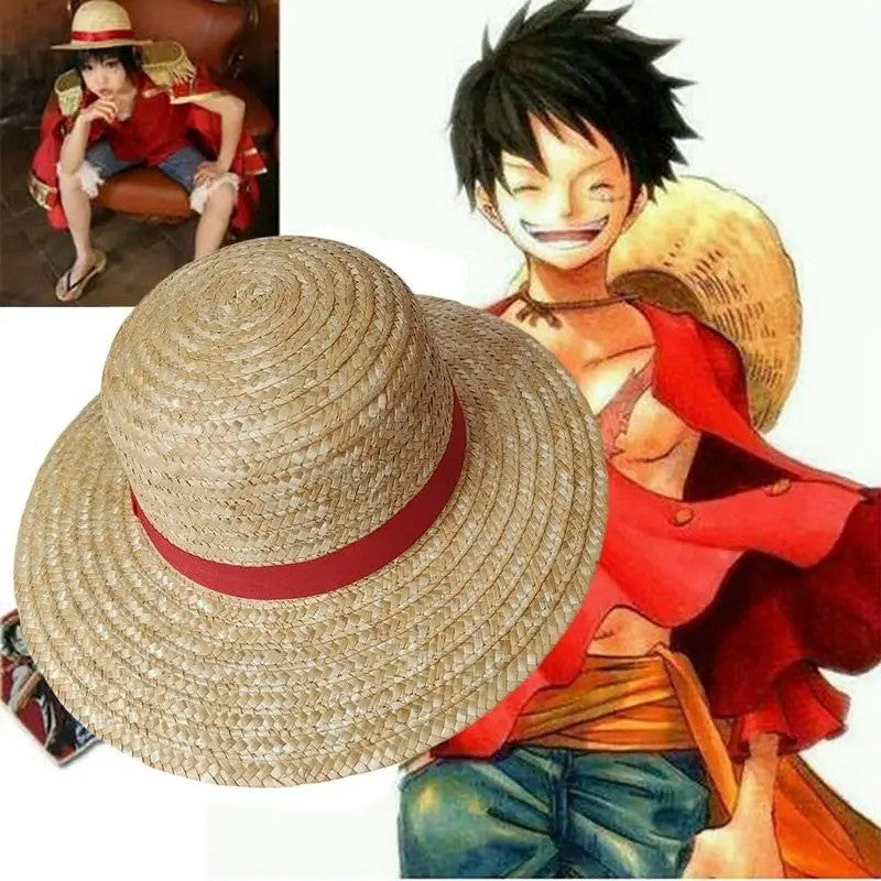 Luffy Straw Hat Anime Cartoon Cosplay Caps Sun Sunshade Parent-Child Hat