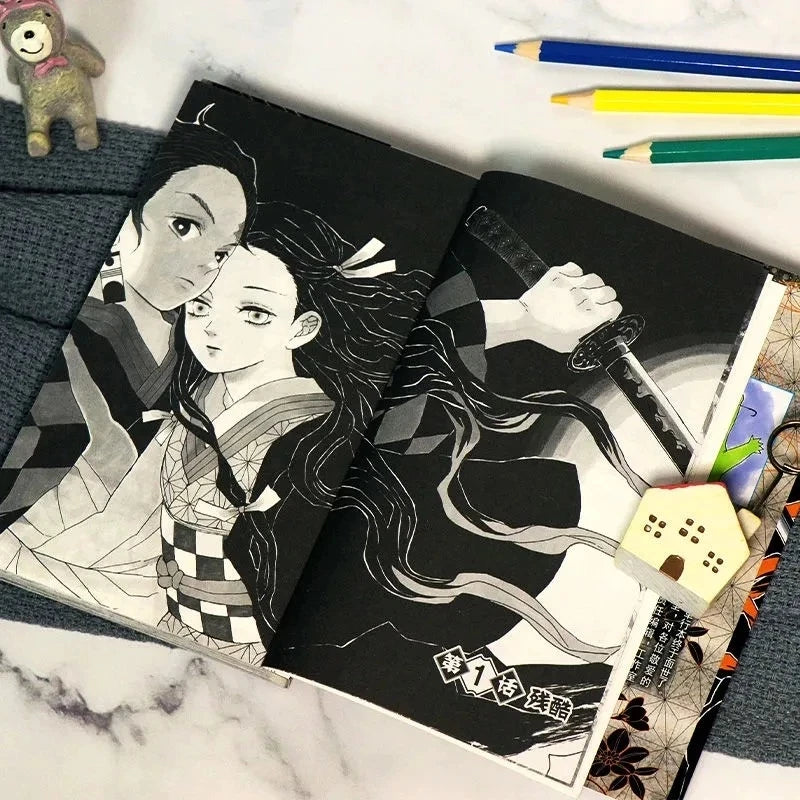 5 Books Anime Demon Slayer Kimetsu No Vol 1-5 Yaiba Japan Youth Teens Fantasy Science Mystery Suspense Manga Comic Book Chinese
