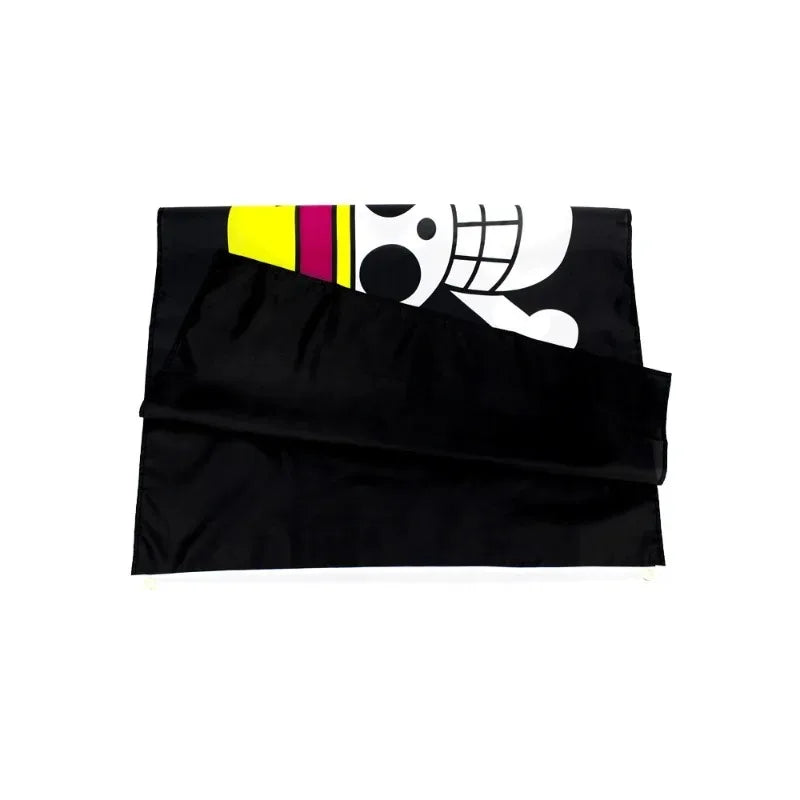 Elevate Your Space with the One Piece 90x150CM Polyester Pirate Monkey D. Luffy Skull Flag - Perfect for Fans and Decor!