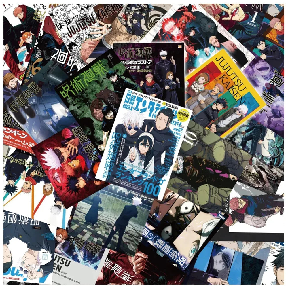 10/30/60Pcs Cool Jujutsu Kaisen Anime Poster Stickers Satoru Gojo Cartoon Graffiti Decals Phone Laptop Diary Waterproof Sticker