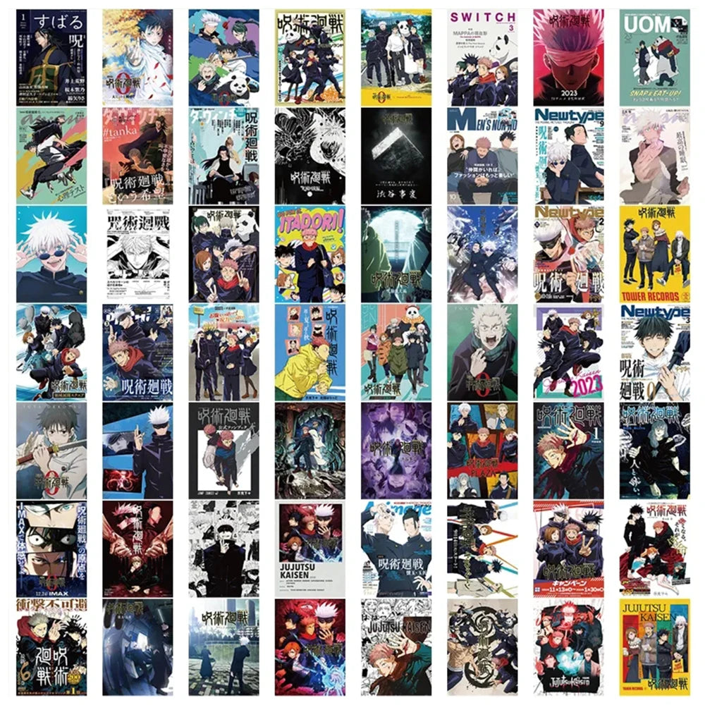 10/30/60Pcs Cool Jujutsu Kaisen Anime Poster Stickers Satoru Gojo Cartoon Graffiti Decals Phone Laptop Diary Waterproof Sticker